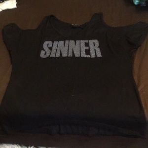 Cold shoulder sinner top